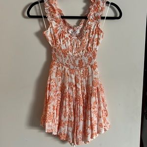 Orange and White Romper